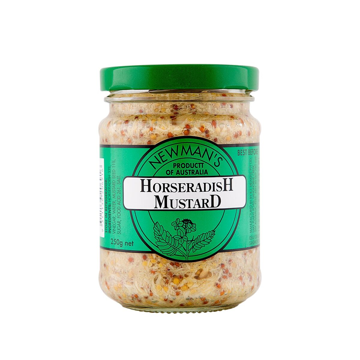 Newman’s Horseradish Mustard 250GM Jar Newmans Horseradish